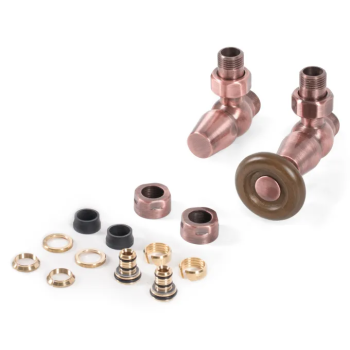 Brass Wood angled regulatnig valve set