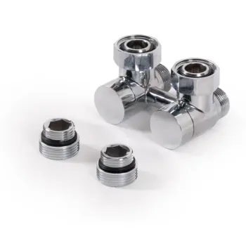 Angled integrated lockshield valve