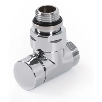 Angled lockshield valve