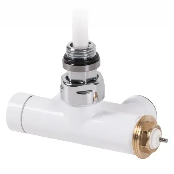 Integrated angled thermostatic valve with immersion tube