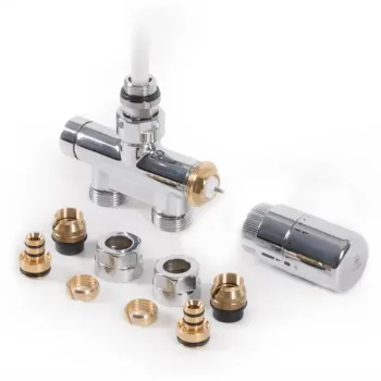 Inline integrated thermostatic valve with immersion tube set
